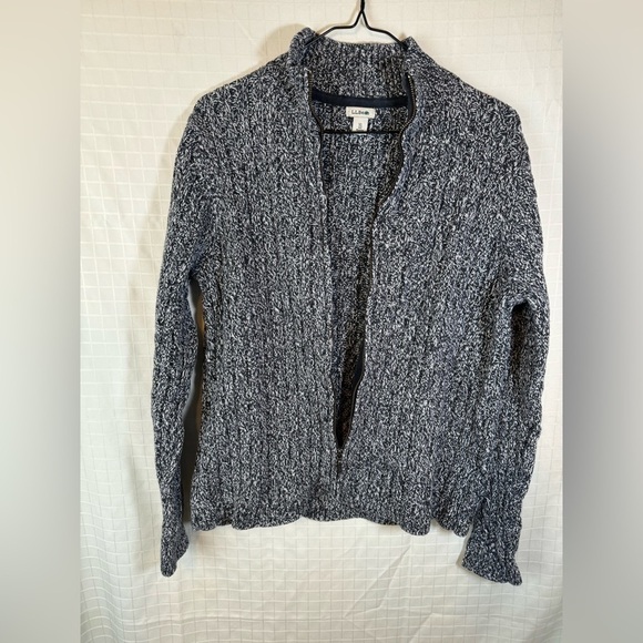L.L. Bean Sweaters - COPY - LL Bean  XL Women’s Ragg 100% Cotton Full  Zip Cardigan Navy And White